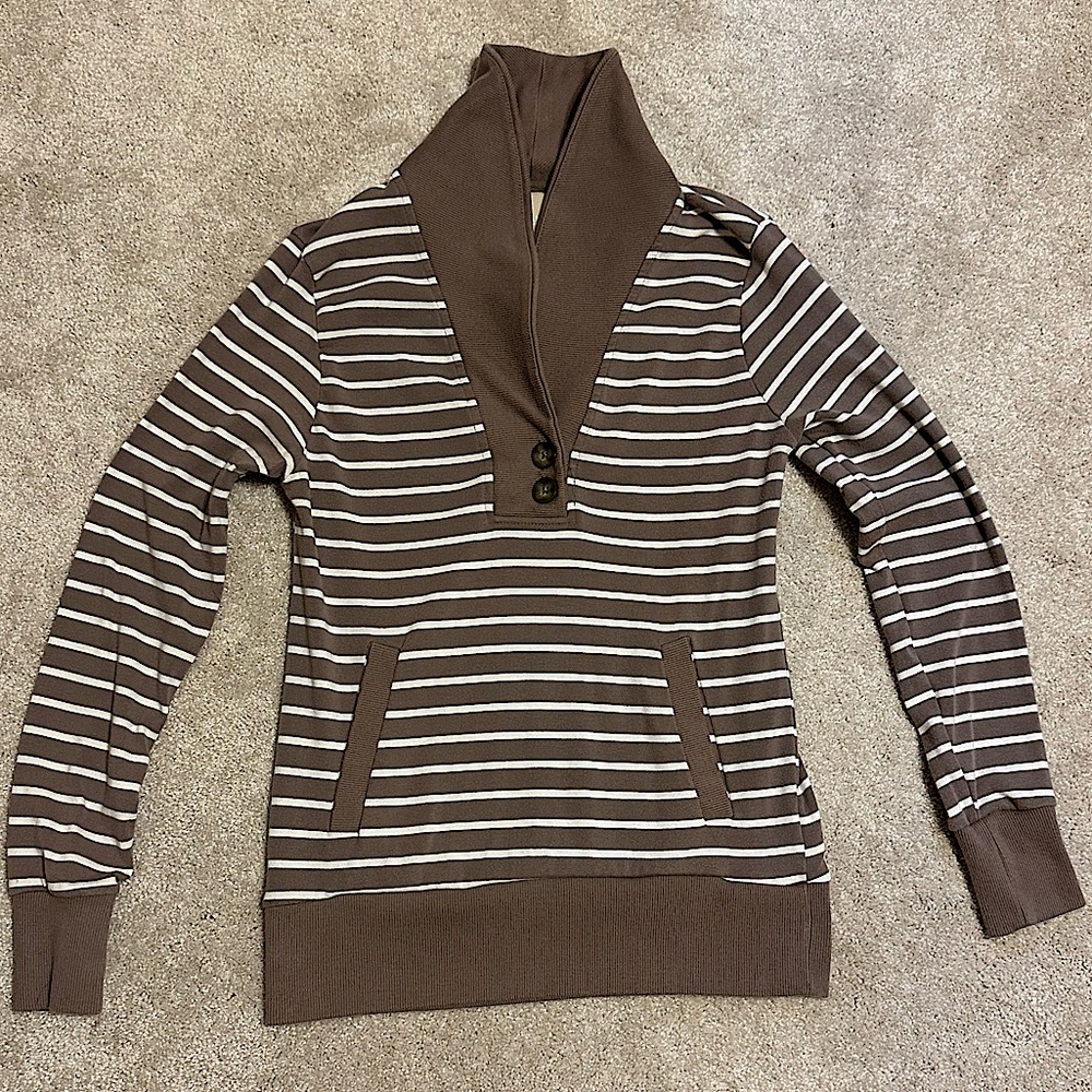 Banana Republic brown and white striped sweater